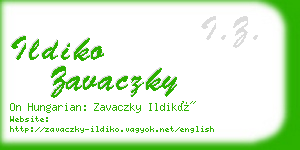 ildiko zavaczky business card
